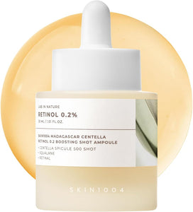 Skin1004 Retinol 0.2% Boosting Shot Ampoule, Face Serum for Skin Elasticity, Facial Spicule Serum with Retinol & Retinal, Centella Ampoule for Fine Lines & Firmness, Korean Skin Care, 1.01fl.oz / 30ml