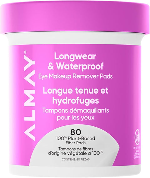 Almay Longwear & Waterproof Eye Makeup Remover Pads, 80 Count
