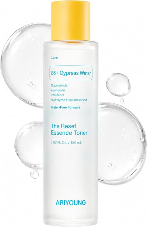 Reset Essence Toner, Hydrating Face Toner with 86% Hinoki Cypress Water for Dry & Sensitive Skin, Oligo Hyaluronic Acid, Panthenol, Korean Skincare, 5.07 fl oz