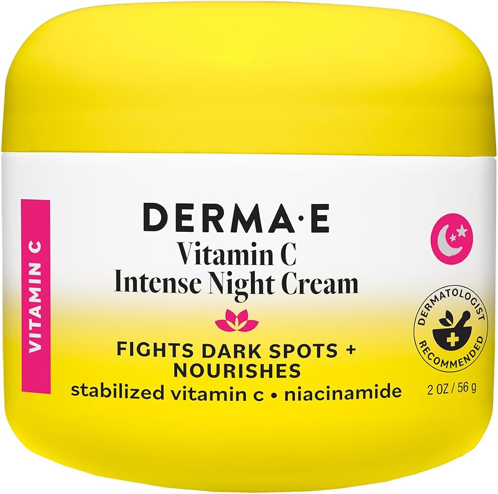 Derma E Vitamin C Intense Night Cream, 2 Oz Brightening Facial Moisturizer - Personal Care
