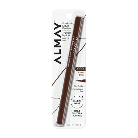 Almay Conditioning Liquid Liner, 20 Brown - 10 Black (1 Count) Smudge-Resistant Eye Liner for Sensitive Eyes