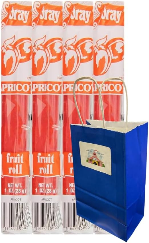 Fruit Roll Apricot, 0.75 oz, 4 Pack – Natural Fruit Snack, Delicious and Healthy Snack for Kids & Adults, Perfect for On-the-Go, Gluten-Free, Non-GMO, No Added Sugar, Great for Lunchboxes