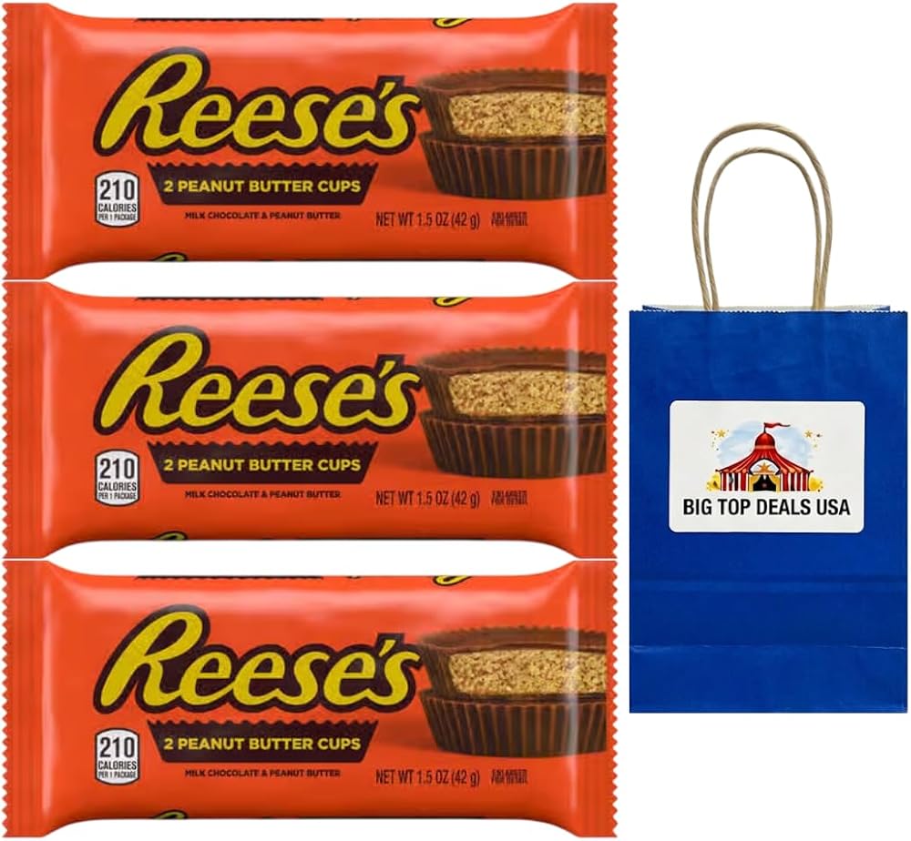 Milk Chocolate & Peanut Butter Reese's, 2 Peanut Butter Cups, 1.5 oz, Individually Wrapped - Personal Care