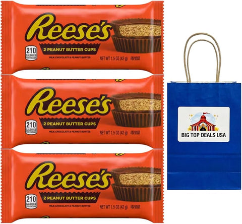 Milk Chocolate & Peanut Butter Reese's, 2 Peanut Butter Cups, 1.5 oz, Individually Wrapped - Personal Care