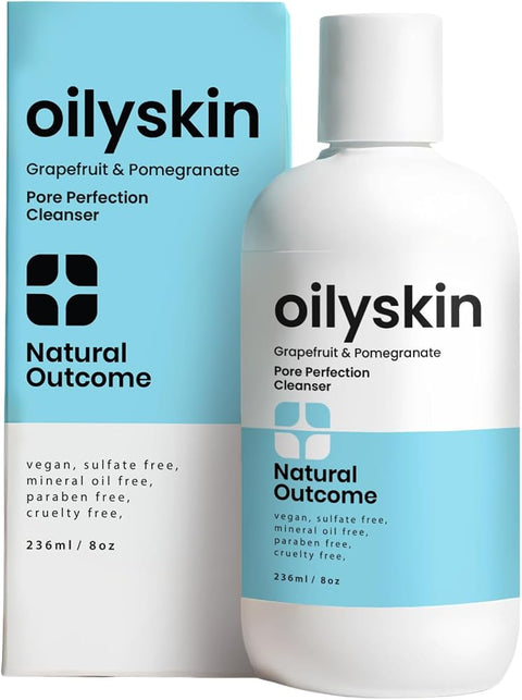 Natural outcome Oily Skin Cleanser | Oil Control Daily Face Wash | Pore Hydrating Non-Greasy Cleansing Gel with Purifying Citrus Extracts for Oily Skin Types | Sulfate & Cruelty Free | 8 oz
