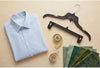 Big TOP DEALS USA Black Plastic Hangers Combo Set 30 Pack, 19-Inch Shirt Hangers with Notc - Image 4