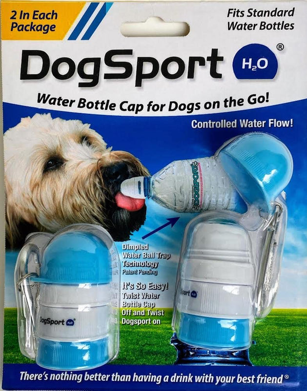 DogSport Water Bottle Cap - Fits Most Standard Bottles, Keychain Ring for Dogs On The Go (Two Pack)