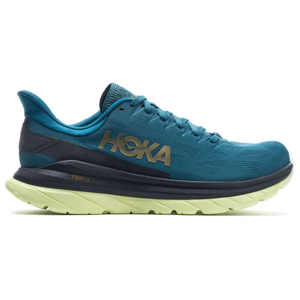 HOKA ONE ONE Mens Mach 4 Mesh Blue Coral Black Trainers 9 US