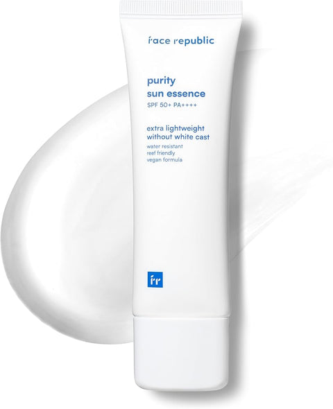 Face Republic Purity Sun Essence 50ml 1.69fl.oz. | SPF50+ Broad Spectrum UV Protection | No White Cast | Water Resistant | Vegan Certified, Reef Safe, Cruelty Free | Non-greasy | Korean Skin Care