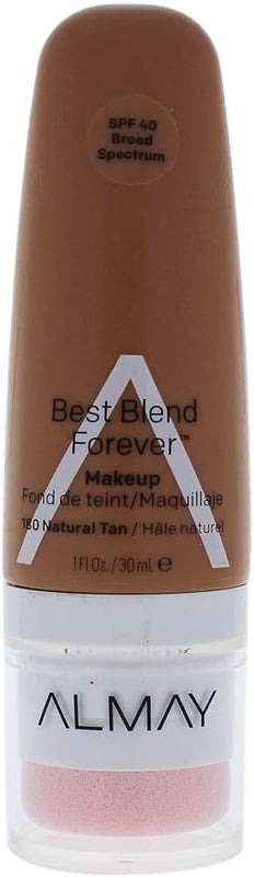 Almay Best Blend Forever Foundation, Natural Tan, 1 fl. oz., SPF 40 Broad Spectrum - Face Makeup - Beauty - Natural Tan
