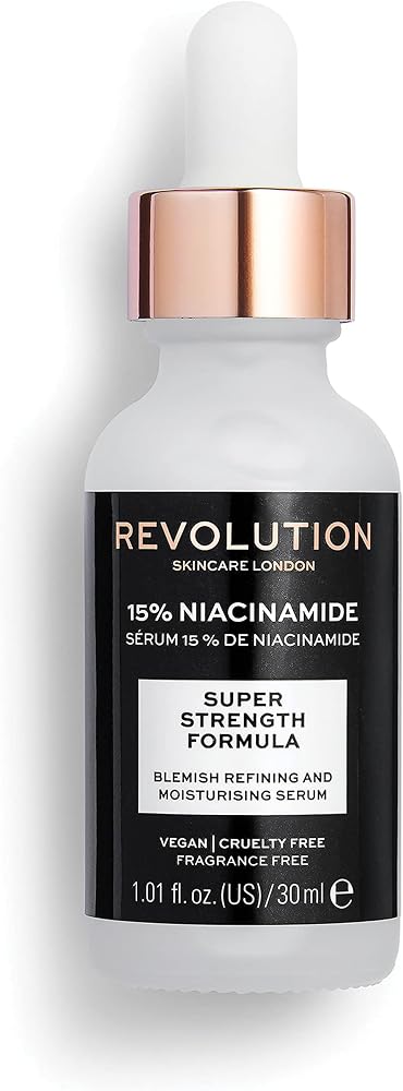 Revolution Skincare 15% Niacinamide Blemish & Pore Refining Serum, Targets Blemishes and Large Pores, Vegan & Cruelty Free, 1.01fl.oz/30ml