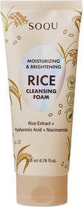 Rice Hydrating Cleansing Foam, Rice Powder Facial Cleanser with Hyaluronic Acid, Exfoliating & Hydrating Cleanser for Smooth Skin, Moisturizing Korean Beauty Wash, 5.07 Fl.oz 150ml