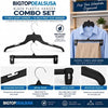 BIGTOPDEALSUSA Black Plastic Hanger Combo Set 40 Pack, 17-Inch Shirt Hangers and 14-Inch P - Image 3