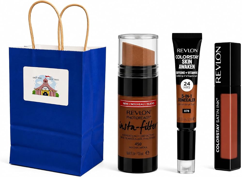 BIGTOPDEALSUSA Face Makeup Set, Medium Deep, Longwear, Full Coverage, Brightening