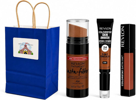 BIGTOPDEALSUSA Face Makeup Set, Medium Deep, Longwear, Full Coverage, Brightening