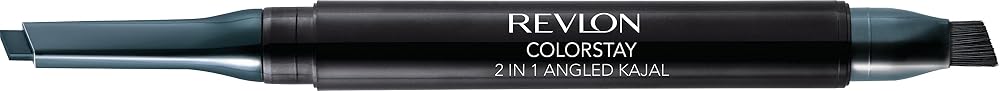 Revlon ColorStay 2-in-1 Angled Kajal Eyeliner, Waterproof Eye Makeup with Smudge Brush for Smokey Eyes, Evergreen (103), 0.01 oz