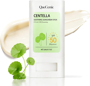 Centella Sunscreen Stick SPF50 PA++++, Mild Airy Sunscreen Stick Soothing Moisturizing Matte Sun Stick for Face and Body, No White Cast & Non-Greasy, 0.71 OZ