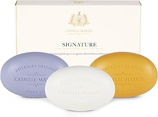 Caswell Massey Natural Bar Soap Gift Set, Almond, Verbena, Lavender Scents, Triple-Milled Moisturizing Body Soap, Plant-Based for All Skin Types, Men, Women, Made in USA, 3 Bars, 5.8 oz Each