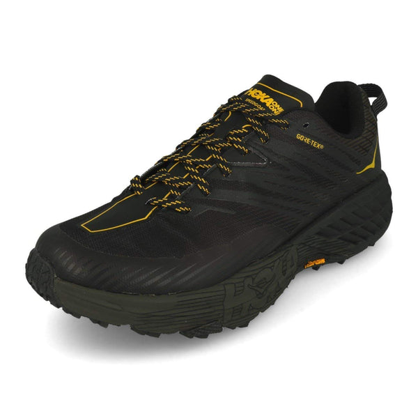 HOKA ONE ONE Mens Speedgoat 4 Textile Synthetic Castlerock Golden Yellow Trainers 11.5 US