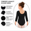 Moret Kids Girls Ballet Dance 2-Pack 3/4 Sleeve Leotard Set, Black and Pink Classic Scoop  - Image 3