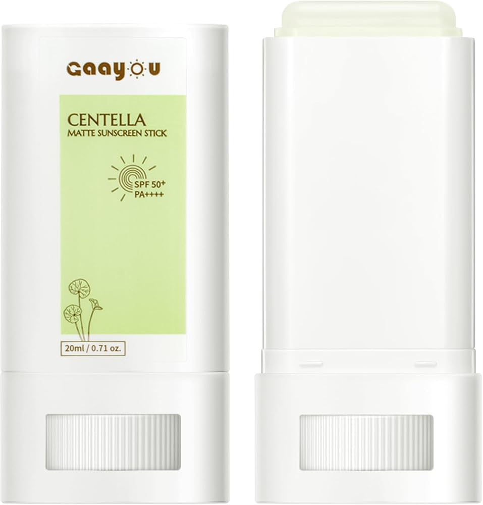 Sunscreen Stick SPF PA50++++ Centella Sunscreen Korean Sunscreen Stick Soothing Moisture Matte Sun Stick for Face & Body Non Greasy, No White Cast - Personal Care