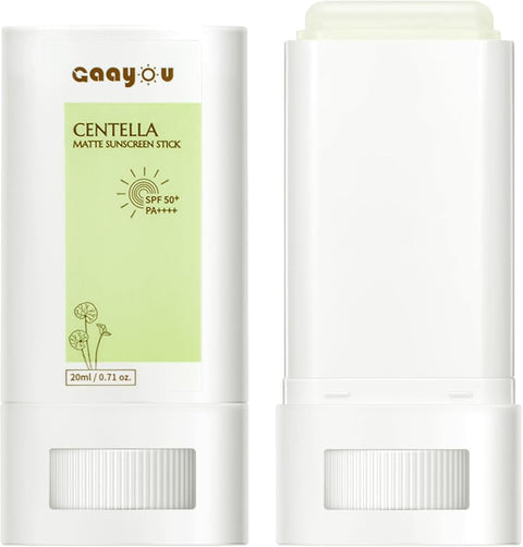 Sunscreen Stick SPF PA50++++ Centella Sunscreen Korean Sunscreen Stick Soothing Moisture Matte Sun Stick for Face & Body Non Greasy, No White Cast - Personal Care