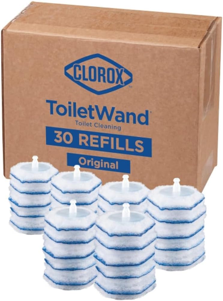 Clorox ToiletWand Disposable Toilet Cleaner Refills, 30 Count, Kills 99.9% of Germs and Viruses, Touch-Free Toilet Cleaning, Original Scent
