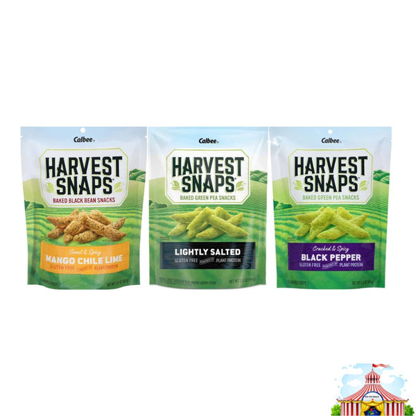 Variety Pack Harvest Snaps Veggie Chips, 3 Flavor Combo (Black Pepper, Lightly Salted, Mango Chile Lime) Crunchy Snack, Gluten-free, Plant-based Protein, 3 Pack - Healthy, Delicious Treat