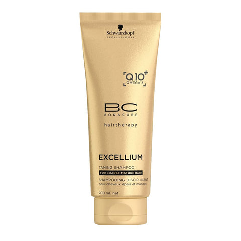 BC Bonacure EXCELLIUM Taming Shampoo with Q10+ Omega-3, 6.76-Ounce - Coarse Hair Treatment