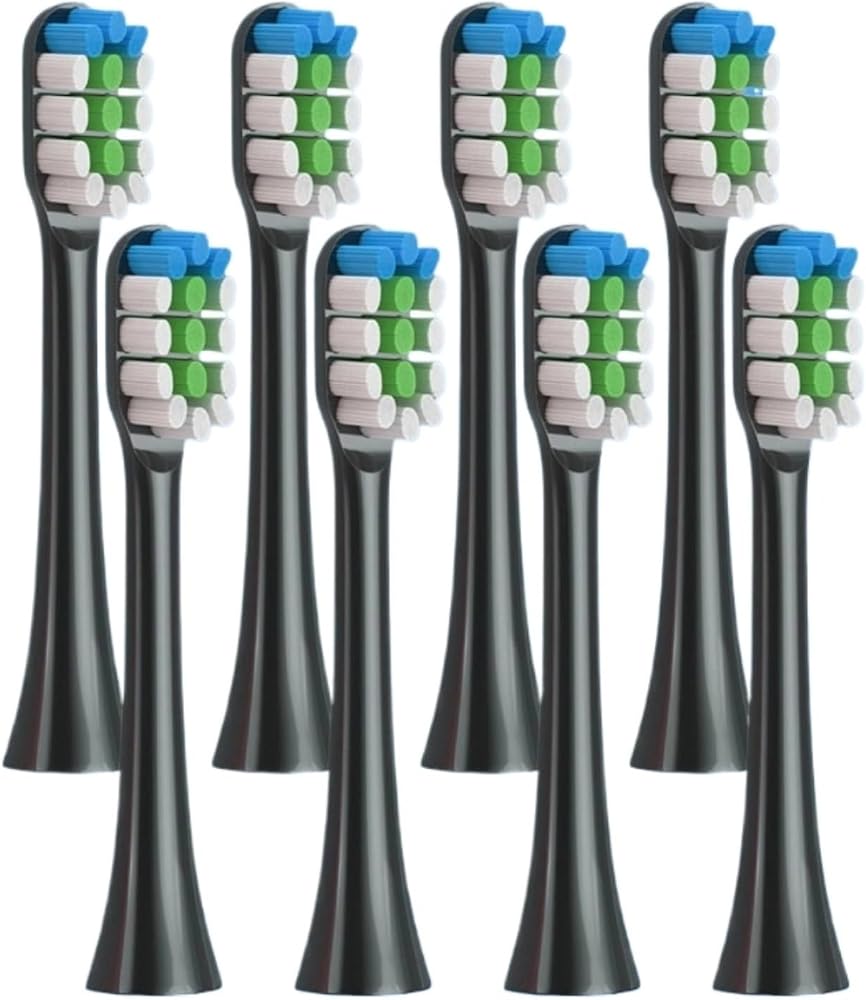 Replacement Toothbrush Head, Compatible with ROAMAN T3/T5/T6/T10/T10S/T10X/T20 Electric Toothbrush(8pcs Black)