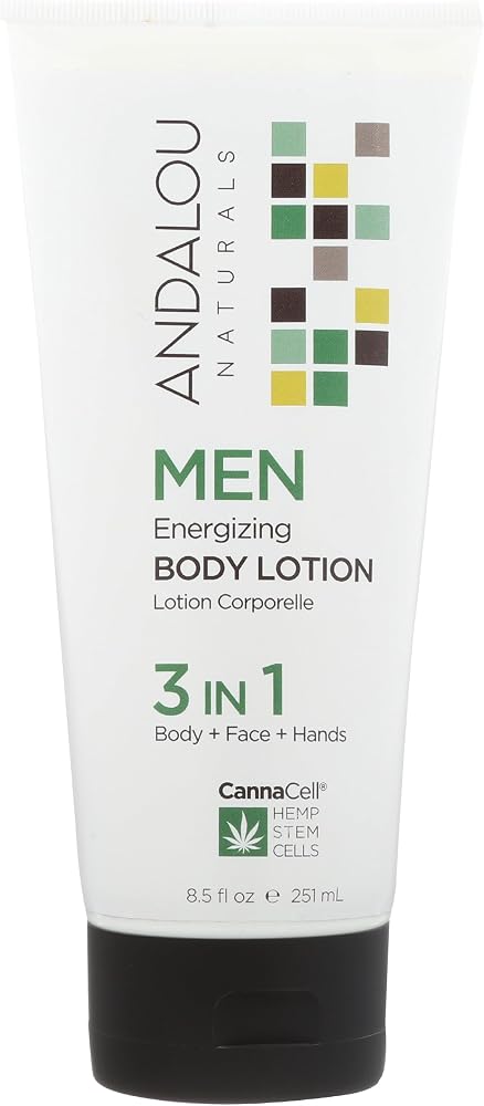 Andalou Naturals CannaCell MEN Energizing Body Lotion, 8.5 Ounce