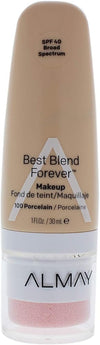 Almay Best Blend Forever Foundation, Porcelain, 1 fl. oz., SPF 40 Broad Spectrum - Face Makeup - Beauty - 100 Porcelain