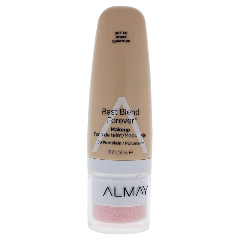 Almay Best Blend Forever Foundation, Porcelain, SPF 40 - 1 fl oz (100ml)
