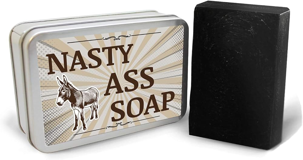 Nasty Ass Soap - Funny Donkey Design - Novelty Bath Soap for Men and Women - Black Soap, Handcrafted, Made in the USA, Contains Activated Charcoal - Personal Care