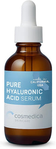 Cosmedica Hyaluronic Acid Serum for Skin 100% Pure-Anti-Aging Serum - Intense Hydration + Moisture, Non-greasy, Paraben-free Hyaluronic Acid for Your Face (Pro Formula) 2oz