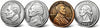 Giant Coins | Jumbo Coins | Large Quarter + Dime + Nickel + Penny (1 of Each) | Money Paperweights | Oversized Money Props | Funny Coin Decor | 3" | Set/4