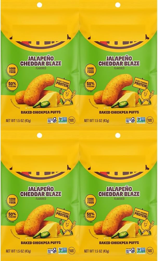Chickpea Puffs Jalapeno Cheddar Blaze, 1.5 oz, 4 Pack
