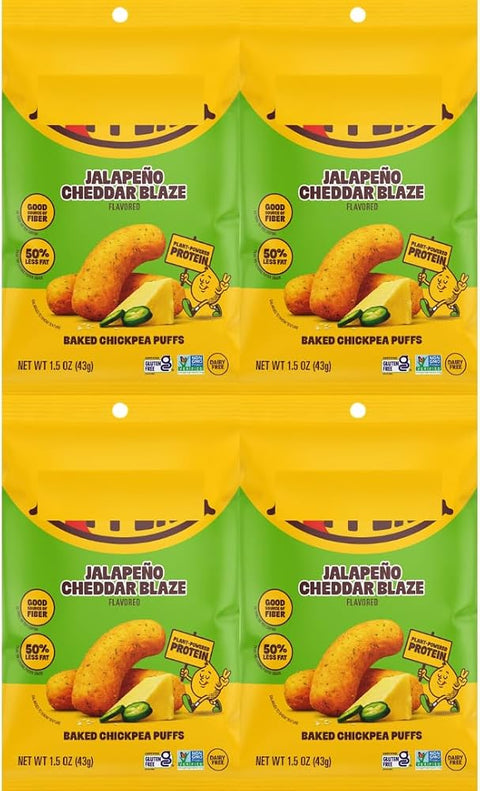 Chickpea Puffs Jalapeno Cheddar Blaze, 1.5 oz, 4 Pack