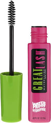 Maybelline Great Lash Waterproof Mascara, Volumizing, Lengthening and Lash-Doubling Formula for Thicker Lashes, Very Black, 1 Count