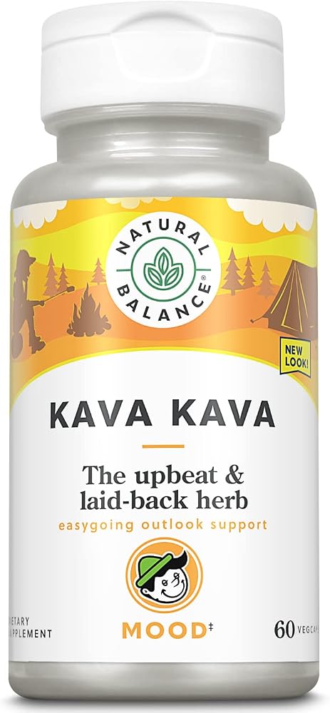 Natural Balance Kava Kava Root Capsules for Men and Women, 60 VegCaps