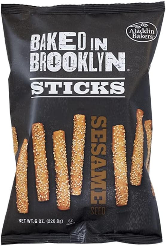 Baked in Brooklyn Sesame Sticks, Certified Kosher, 6 oz | Flash-Baked at 450°F, No Cholesterol, No High Fructose Corn Syrup, Crunchy - Personal Care