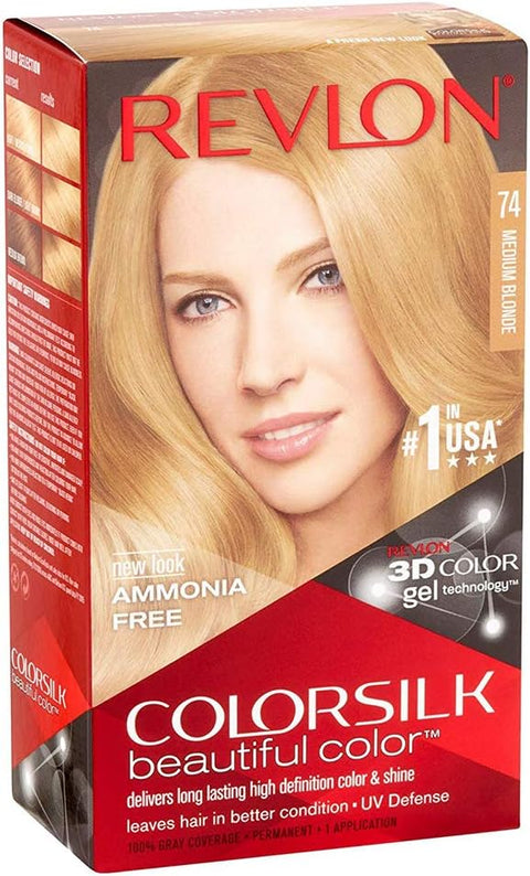 Revlon ColorSilk Hair Color [74] Medium Blonde 1 Each (Pack of 5)