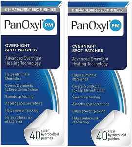 Panoxyl PM Overnight Spot Patches, Advanced Hydrocolloid Healing Technology, Fragrance Free, 40 Count - Pack of 2 - Personal Care