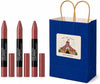 3-Piece Matte Lip Crayon Gift Set - Revlon Neutral Ruffled Feathers Shade, Long Lasting Ve - Image 1