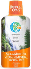 Tropical Oasis Mega Plus - Liquid Multivitamin and Mineral Supplement – Includes 85 Vitamins & Minerals, 20 Amino Acids + CoQ10, Grape Seed Extract & Organic Aloe Vera - 32oz, 32 Servings, 33460