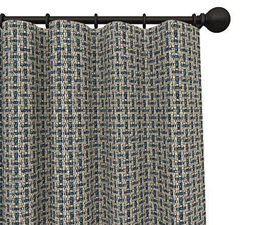 Marcelle Bleu' Curtains and Drapes Panel in Couture(50x96 Ring Top, Cobalt/Cream/Ivory)