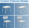 HOMLAND Shower Chair for Inside Shower with Padded Armrests and Back - Image 5