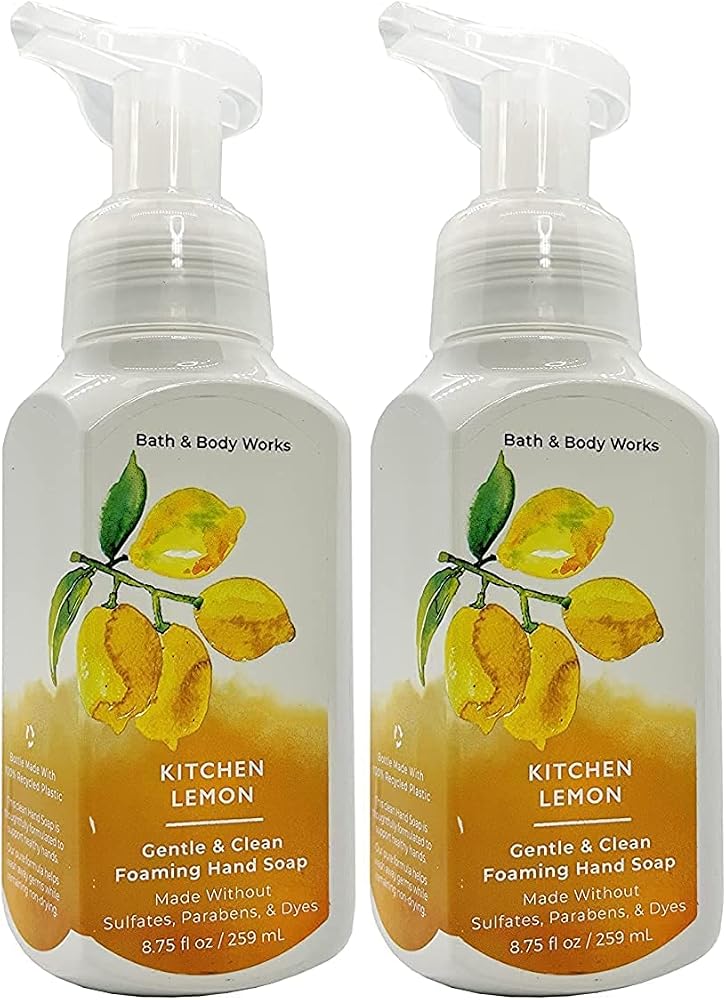 Bath and Body Works Kitchen Lemon Gentle Foaming Hand Soap (2 pack), 8.75 fl oz / 259 mL Each - Personal Care