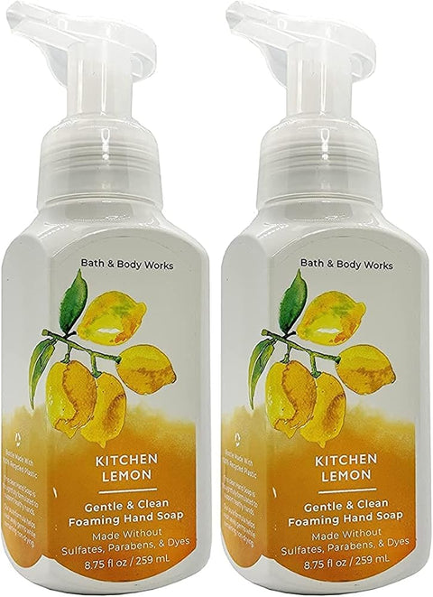 Bath and Body Works Kitchen Lemon Gentle Foaming Hand Soap (2 pack), 8.75 fl oz / 259 mL Each - Personal Care