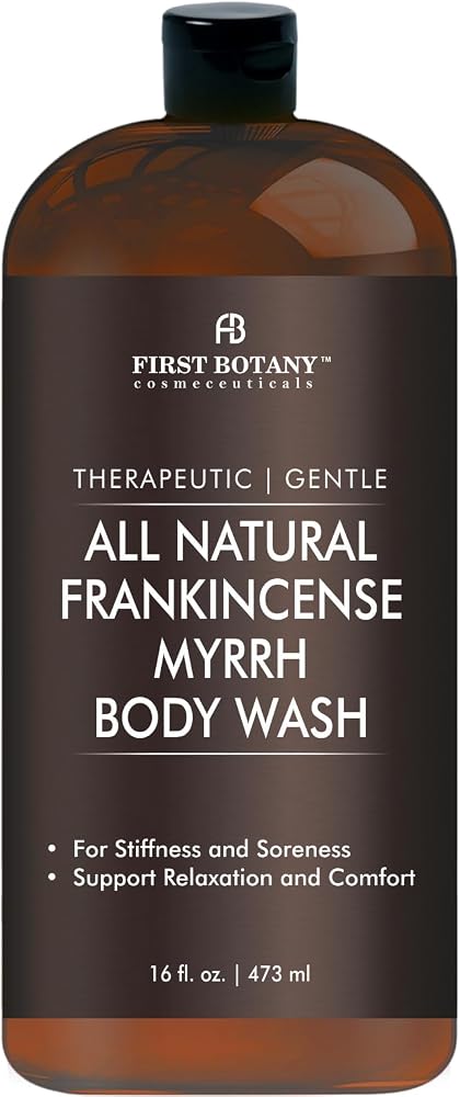 All Natural Body Wash - Fights Body Odor, Athlete’s Foot, Jock Itch, Nail Issues, Dandruff, Acne, Eczema, Shower Gel for Women & Men, Skin Cleanser -16 fl oz (16 fl oz, Frankincense Myrrh)